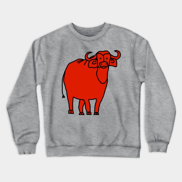 Red Ox Line Drawing Crewneck Sweatshirt by ellenhenryart